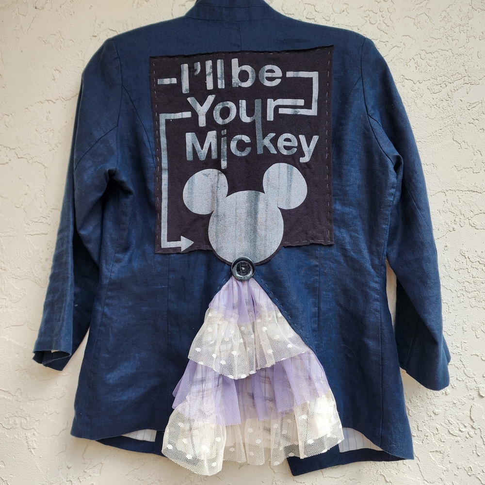 Designer Jacket Vintage Linen Boho Upcycled Victorian Shabbychic Hand-stitching